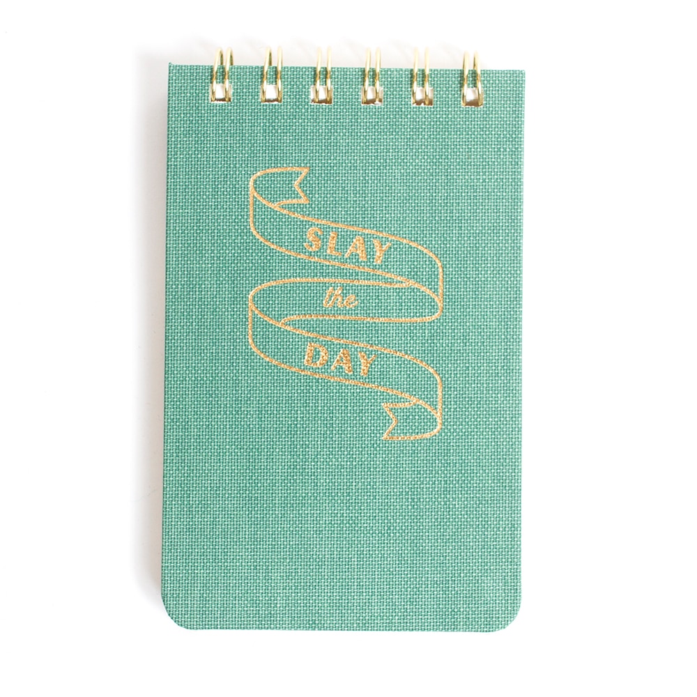 DesignWorks Ink, Cloth Covered, Notepad, 3.5"x5.875", Slay the Day